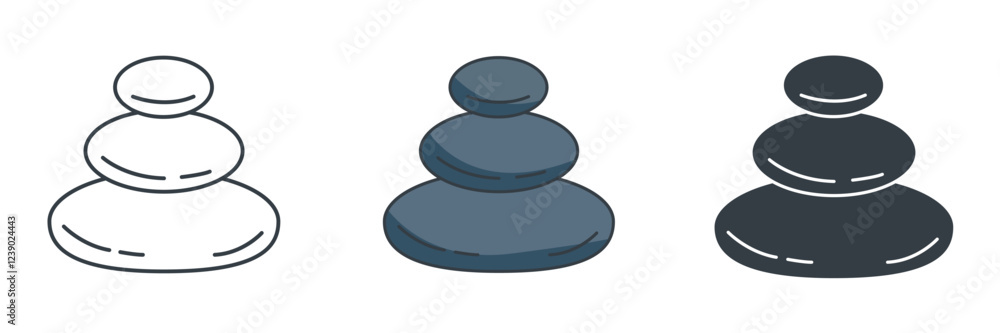 Spa Stone icon symbol vector illustration isolated on white background Spa Stone icon symbol vector illustration isolated on white background