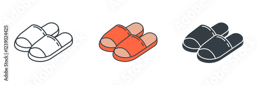 Slippers icon symbol vector illustration isolated on white background