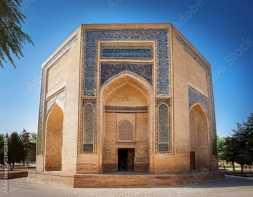 chashma ayub mausoleum is located in bukhara uzbekistan photo