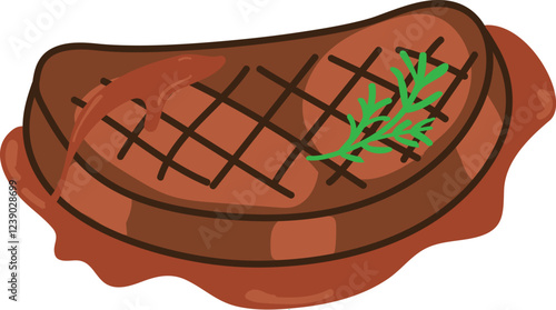 Beef Steak vector illustration. Element for restaurant menu or logo. 