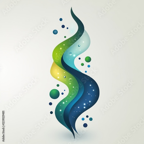 Probiotics Logo Design for Healthy Nutrition and Therapeutic Uses with Abstract Beneficial Bacteria