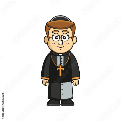 "Set of the Priest Vector Illustration"

