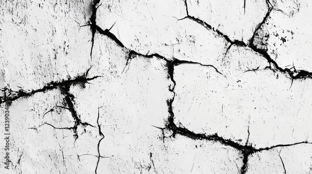 Obraz premium White Surface With Extensive Cracking Pattern