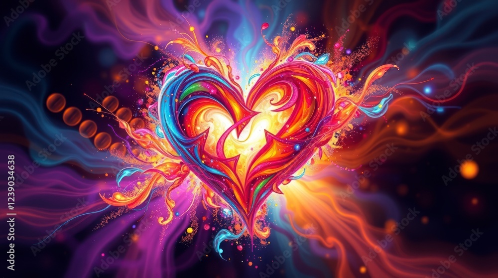 Vibrant Colorful Heart Abstract Art Wallpaper Vibrant Colorful Heart Abstract Art Wallpaper