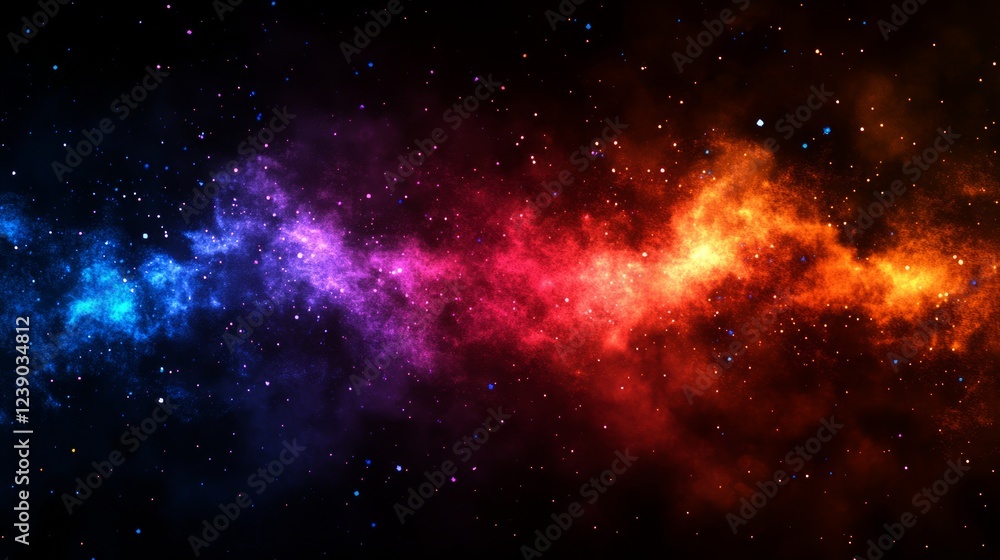 Fototapeta premium Vibrant Cosmic Nebula in Deep Space with Colorful Star Clouds