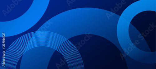 Abstract blue gradient circle shape background. Dynamic shapes composition. Minimal geometric. Modern graphic design element. Futuristic concept. Vector illustration.