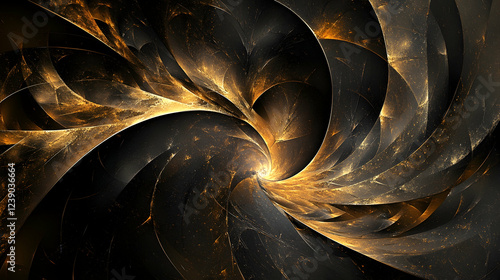 A sleek black and brown abstract design with sharp golden lines, smooth metallic reflections, and subtle noise textures for a modern aesthetic