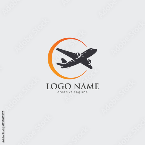 Travel logo, aircraft, airline, jet, fly, airplane, vacation logo template