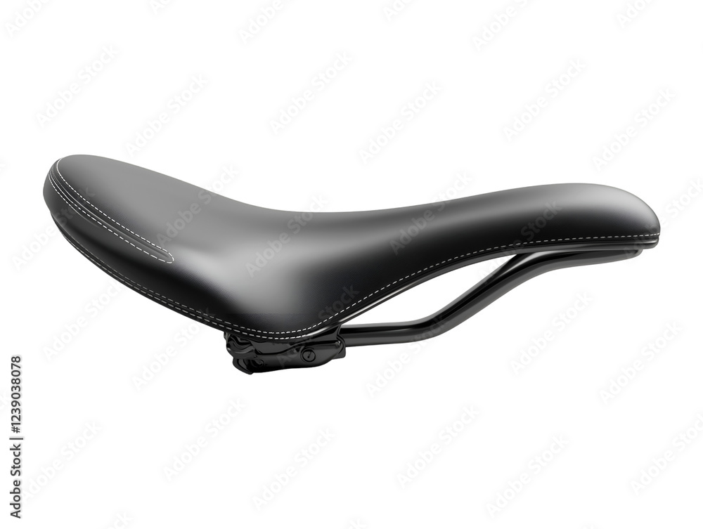 Black bicycle saddle isolated on transparent background, PNG, cut out Black bicycle saddle isolated on transparent background, PNG, cut out
