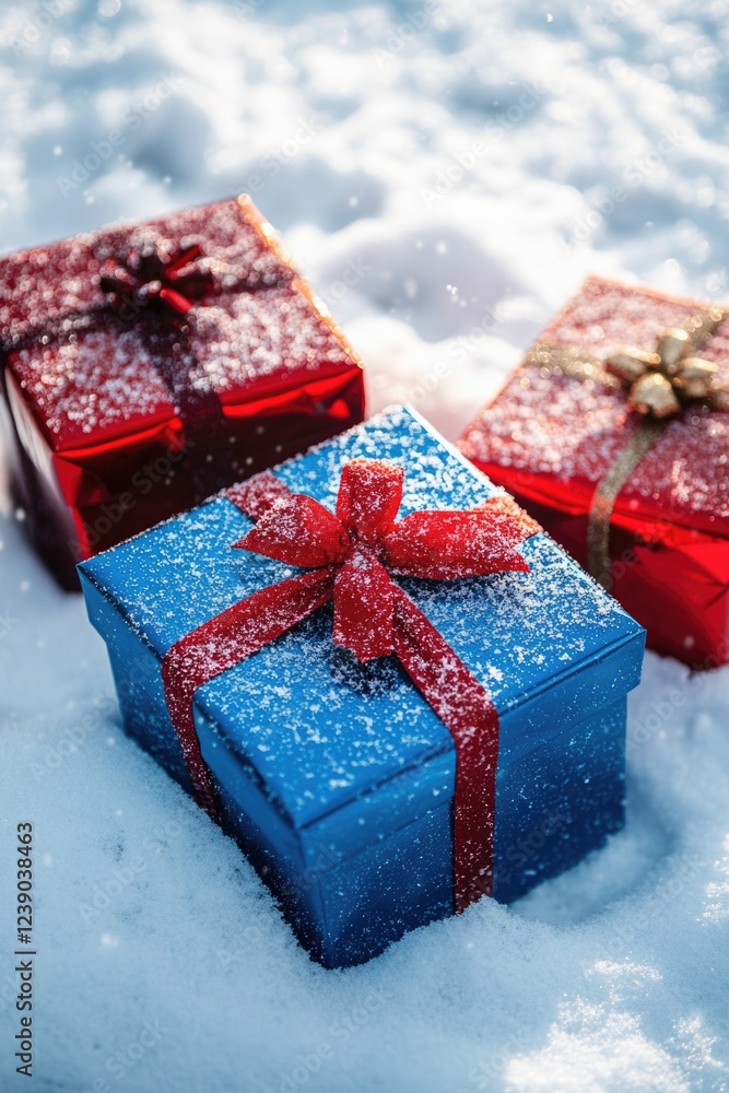 Presents with a touch of snow