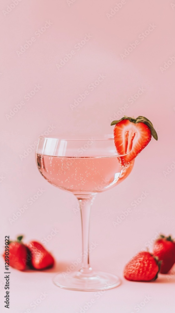 Fresh strawberry summer lemonade cocktail with ice and fruit pieces. Modern aesthetic. Fresh strawberry summer lemonade cocktail with ice and fruit pieces. Modern aesthetic.