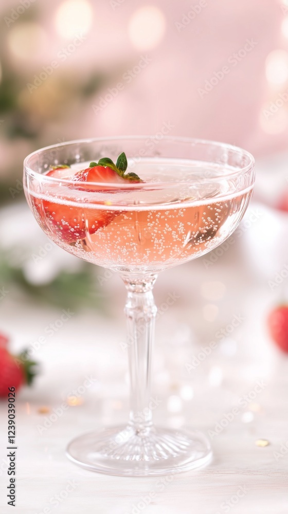 Fresh strawberry summer lemonade cocktail with ice and fruit pieces. Modern aesthetic. Fresh strawberry summer lemonade cocktail with ice and fruit pieces. Modern aesthetic.