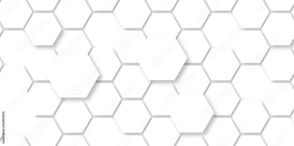 Abstract seamless honeycomb hexagon background. Geometric texture white gray pattern design.
Abstract seamless honeycomb hexagon background. Geometric texture white gray pattern design.