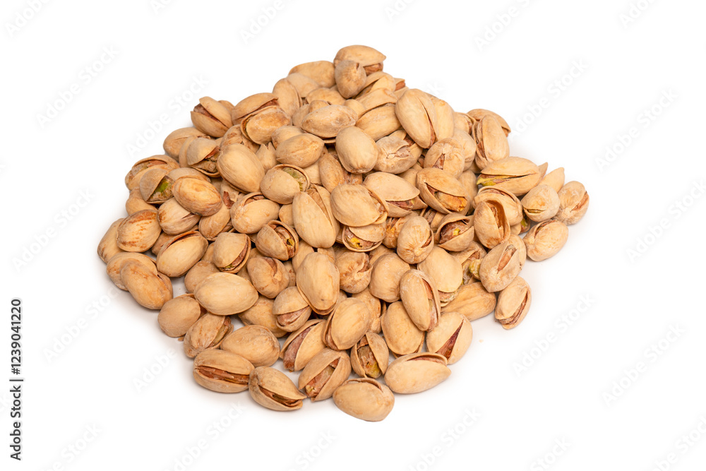 Tasty pistachios isolated on a white background. Tasty pistachios isolated on a white background.