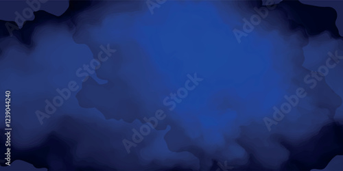 Abstract dark blue watercolor background. Navy Blue background with clouds, dark blue grunge texture with grainy, Black blue abstract watercolor.