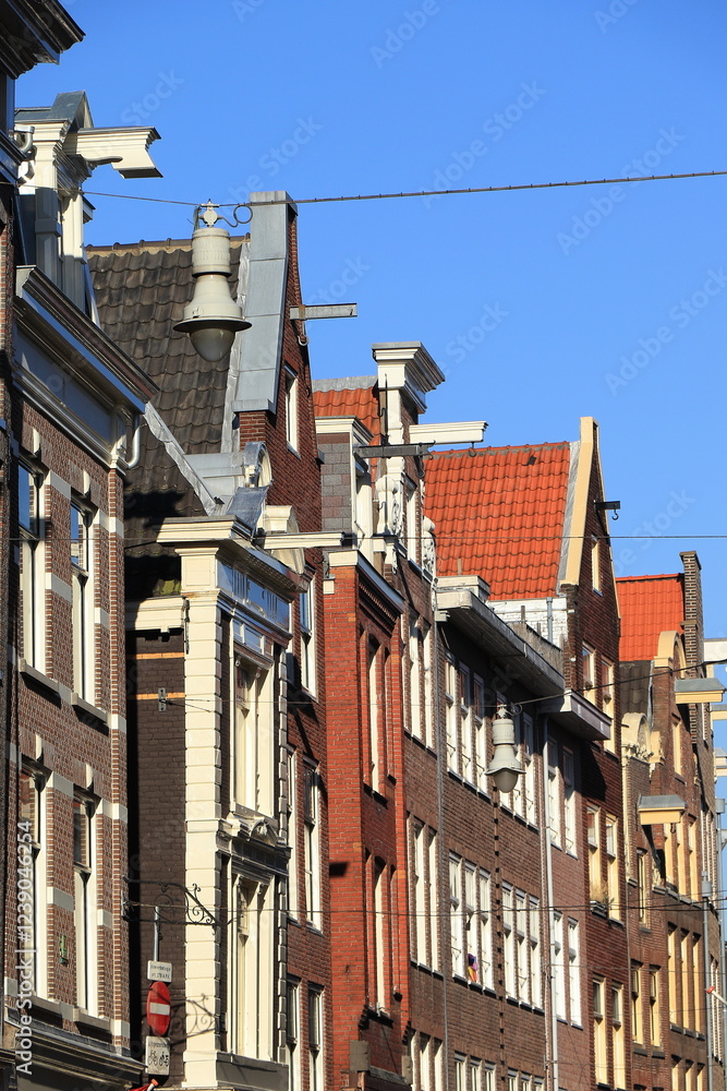 Fototapeta premium Amsterdam Zeedijk House Facades Close Up, Netherlands