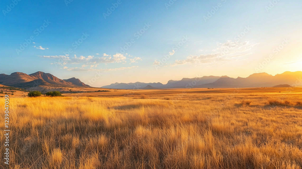 Aerial view of a vast arid field with a silhouette of a mountain range Aerial view of a vast arid field with a silhouette of a mountain range