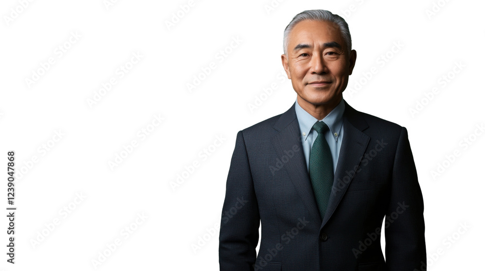 Smiling senior businessman portrait on transparent background Smiling senior businessman portrait on transparent background