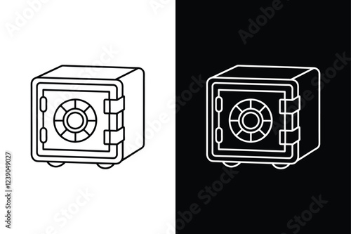 Safe icon vector on White Background ,Vector Art Illustration on white background.