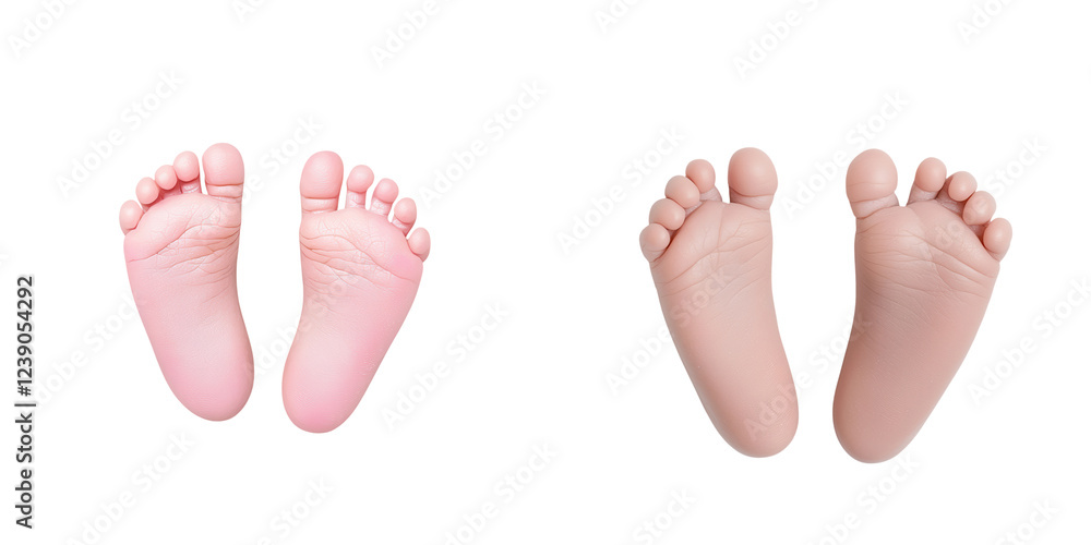 Baby Feet Isolated on White Background for Newborn Photography Baby Feet Isolated on White Background for Newborn Photography