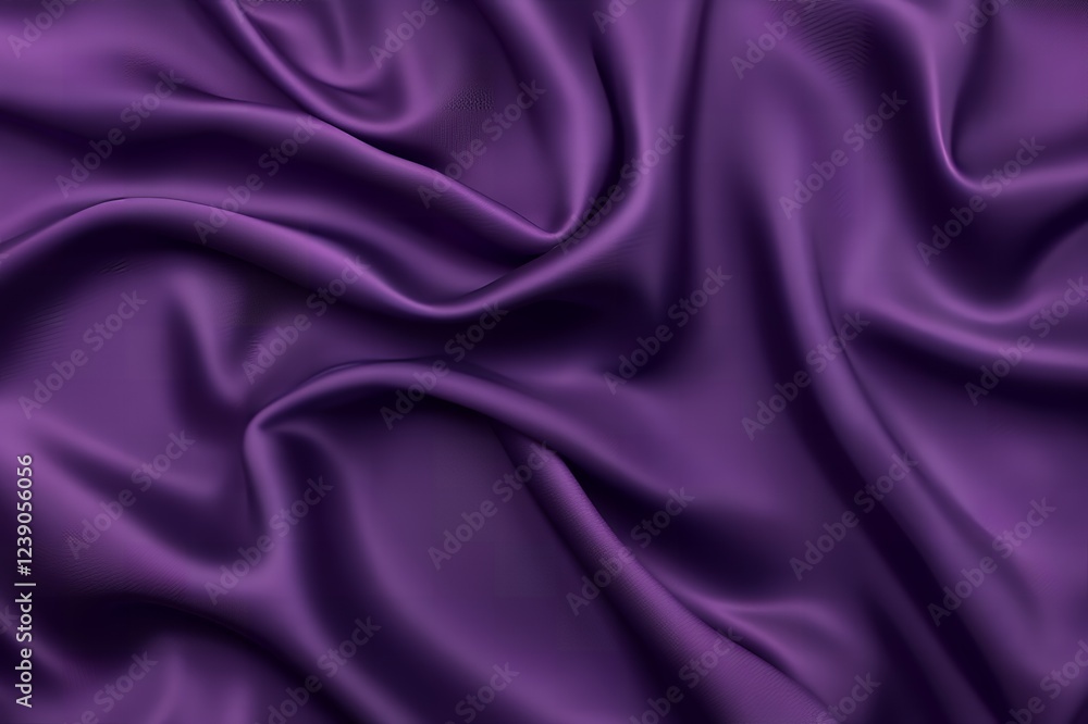 Obraz premium Luxurious Deep Purple Satin Fabric Draped Texture Background