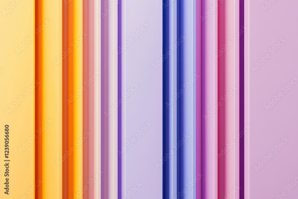 Thin vertical stripes in a delicate pastel gradient, transitioning from purple to yellow for a minimal and modern design Thin vertical stripes in a delicate pastel gradient, transitioning from purple to yellow for a minimal and modern design