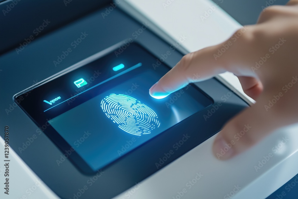 fingerprint on high tech fingerprint scanner fingerprint on high tech fingerprint scanner