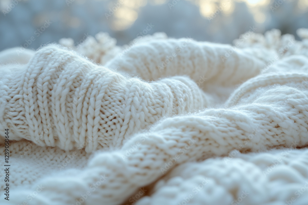 Close-up of soft textured woolen knitted blanket with intricate patterns Close-up of soft textured woolen knitted blanket with intricate patterns