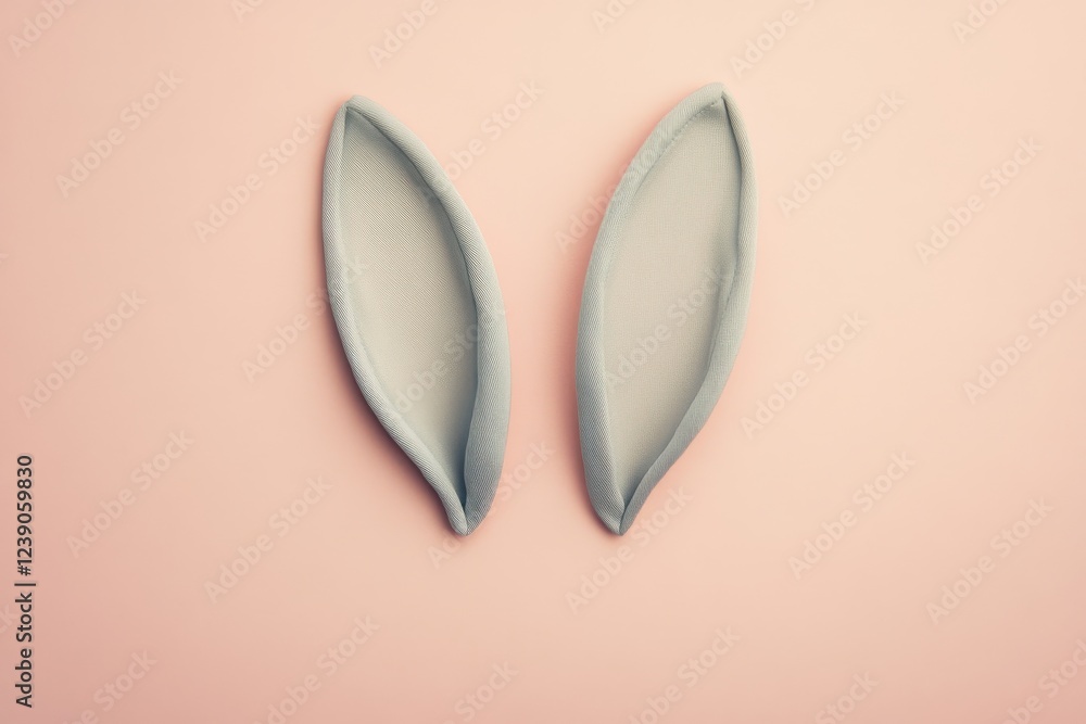 Minimalist bunny ears on pastel background for easter and spring themes Minimalist bunny ears on pastel background for easter and spring themes