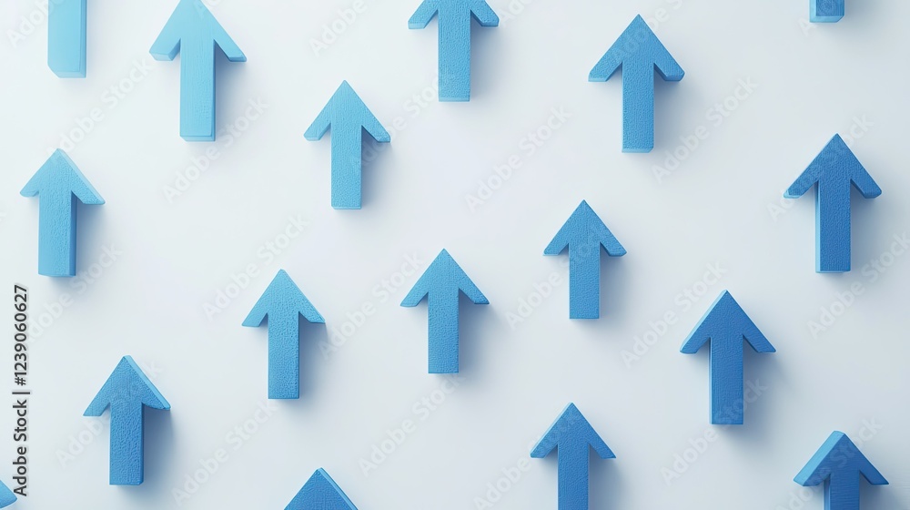 Clean layout with multiple blue arrows pointing upwards on a white background, symbolizing progress, growth, and success. Clean layout with multiple blue arrows pointing upwards on a white background, symbolizing progress, growth, and success.