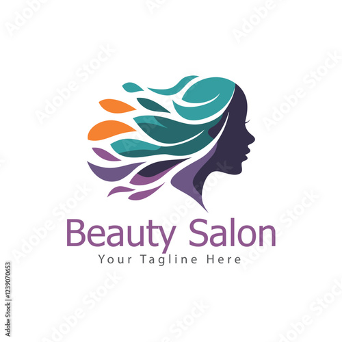 Beauty Salon or Hair Treatment Logo Vector Design Template