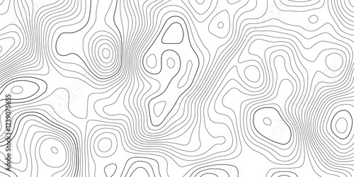 Abstract modern topography contour map line and modern wavy map line design, geography map contour  wave line white background. Vector illustration. 