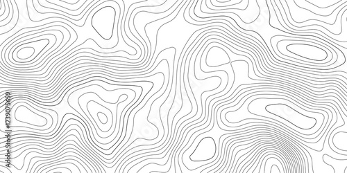 Abstract modern topography contour map line and modern wavy map line design, geography map contour  wave line white background. Vector illustration. 