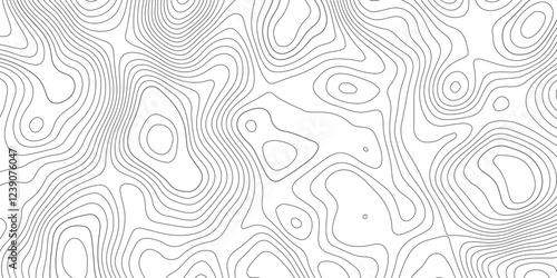 Abstract modern topography contour map line and modern wavy map line design, geography map contour  wave line white background. Vector illustration. 