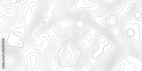 Abstract modern topography contour map line and modern wavy map line design, geography map contour  wave line white background. Vector illustration. 