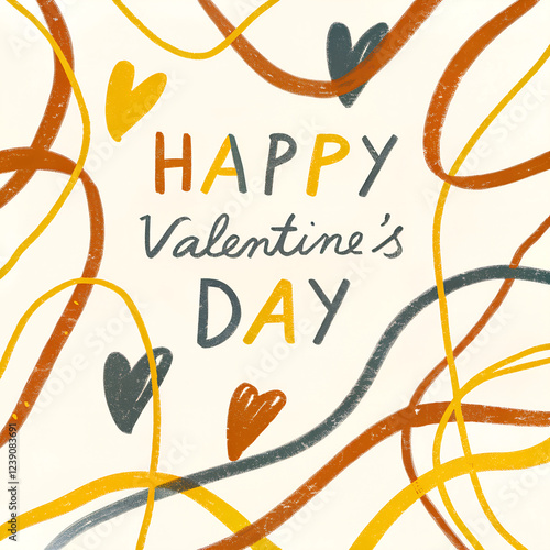 Happy valentines day Thand drawing text design  photo