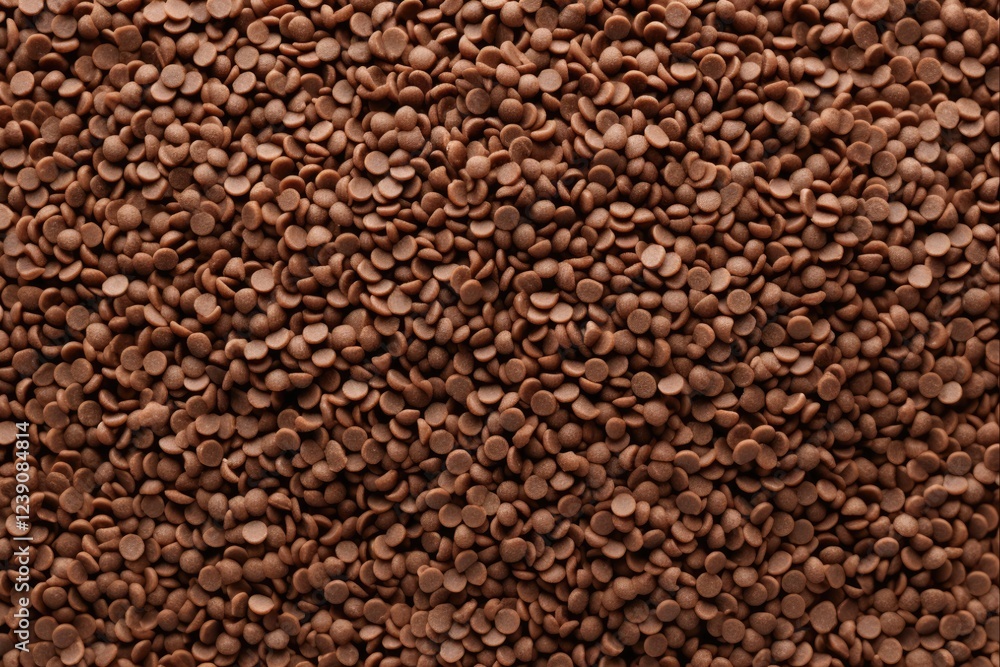 Abundance of Chocolate Sprinkles on Brown Background with Texture. Perfect Accessory for Baking and Cake Decoration Abundance of Chocolate Sprinkles on Brown Background with Texture. Perfect Accessory for Baking and Cake Decoration
