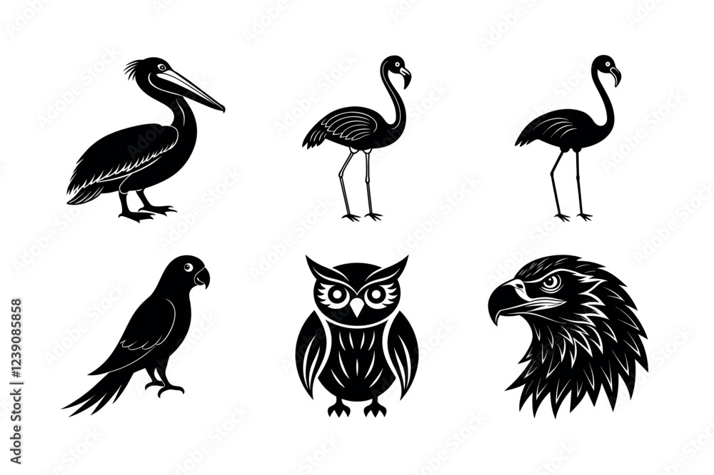 Naklejka premium set of birds