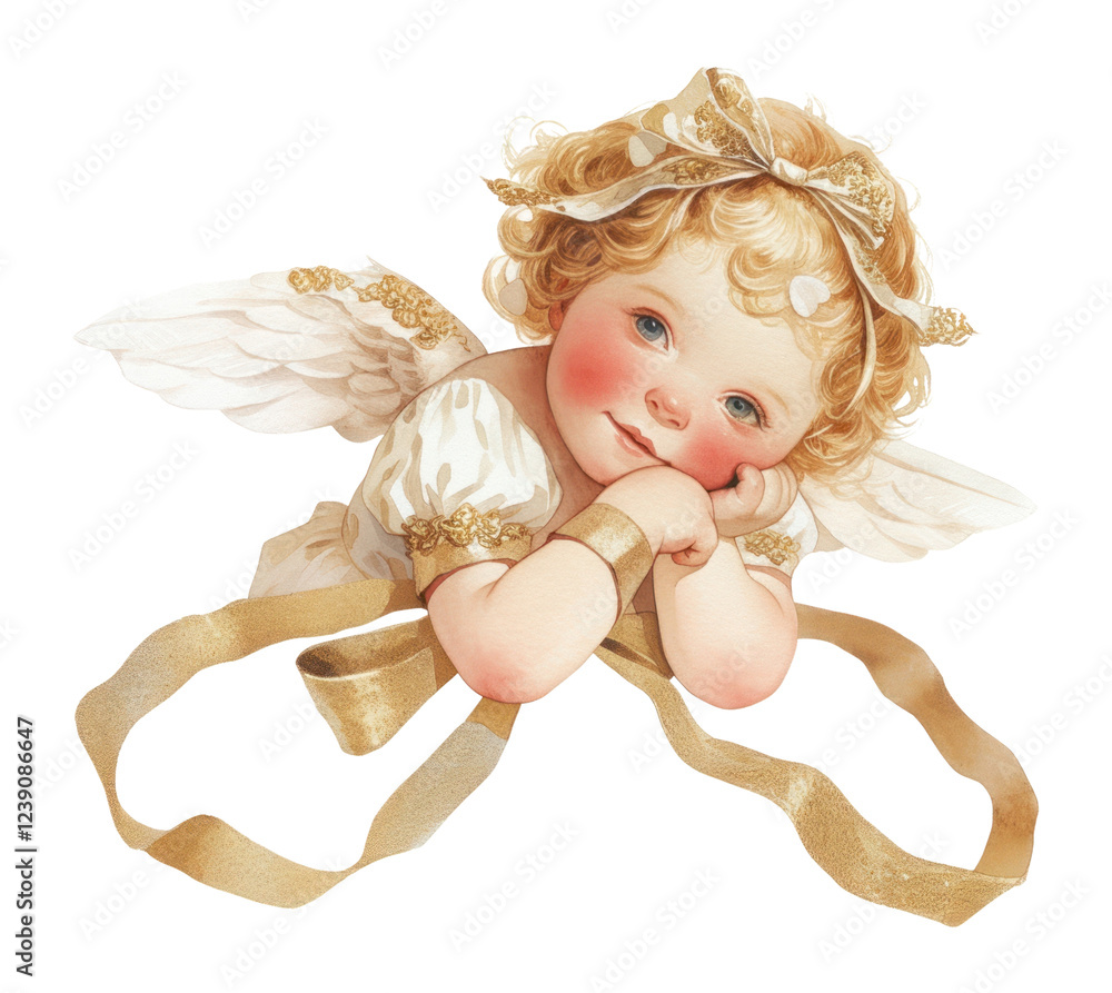 Fototapeta premium PNG Coquette cupid ribbon sweet style.