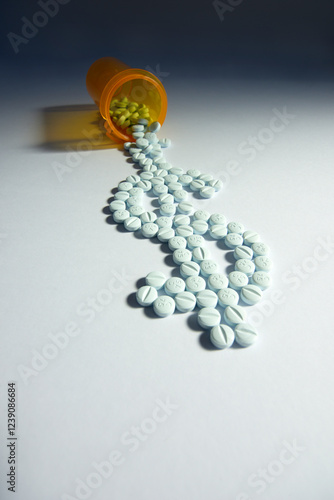 Prescription Drug Still Life on White Background