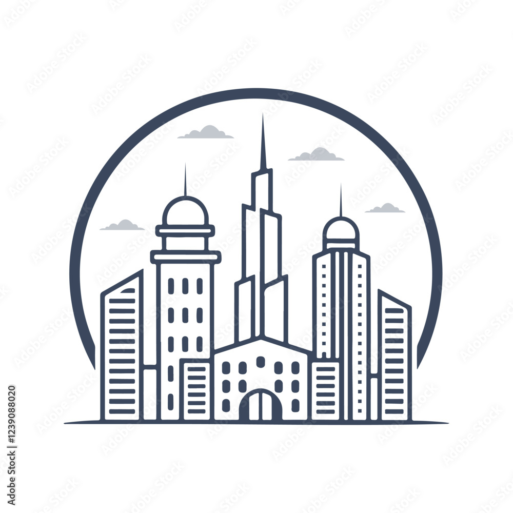 Obraz premium building home silhouette vector logo design