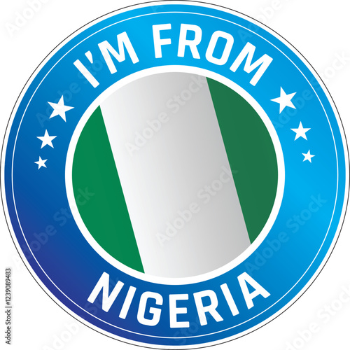 I'm From Nigeria. Can be used as a sticker or a badge on bikes, helmets, cars, tail box on bikes, suitcase, backpacks, keychains and more.