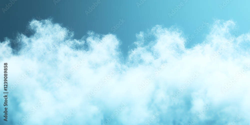 Serene Blue Sky with Soft Fluffy White Cloudscape Background Serene Blue Sky with Soft Fluffy White Cloudscape Background