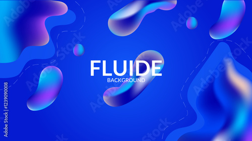 Abstract blue and purple liquid wavy shapes futuristic banner. Glowing retro waves vector background Vibrant digital landscape with a beautiful purple gradient background and flowing  beneath a sky