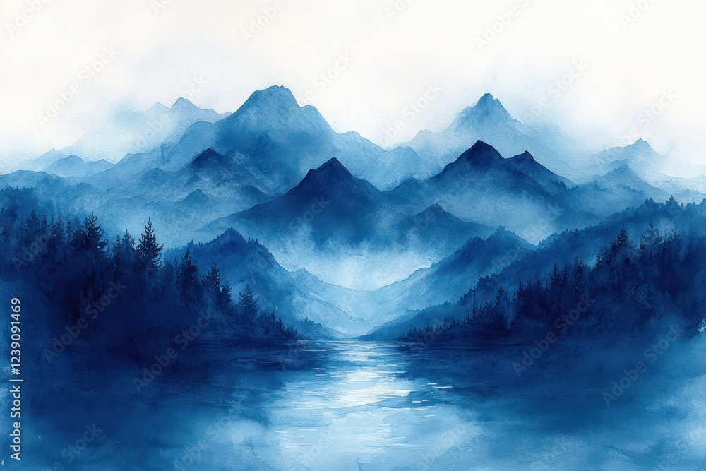 Serene Abstract Watercolor Blue Texture Background Fluidity Light Soft Brush Strokes Art Design Serene Abstract Watercolor Blue Texture Background Fluidity Light Soft Brush Strokes Art Design
