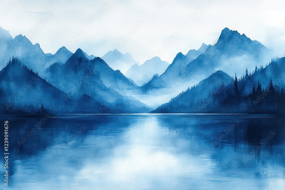 Calming Blue Watercolor Abstract Texture Background Calming Blue Watercolor Abstract Texture Background