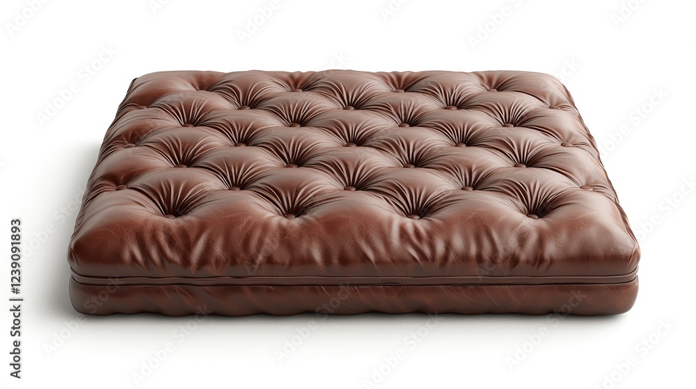 Naklejka premium Elegant tufted leather cushion for home decor.