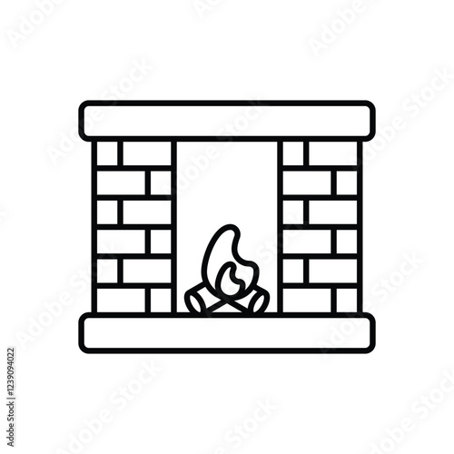 Fireplace  vector icon