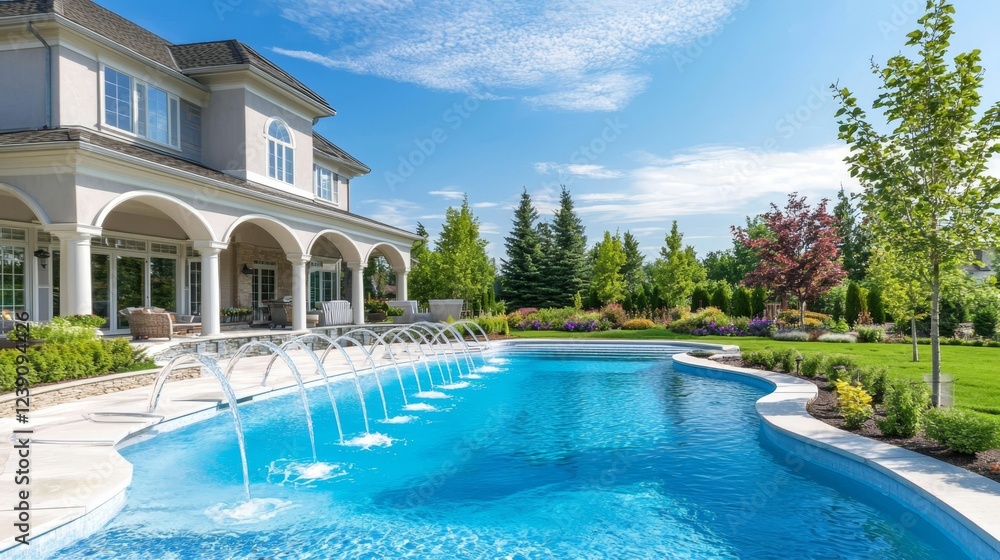 Fototapeta premium Relaxation and luxury blend seamlessly in this idyllic setting.