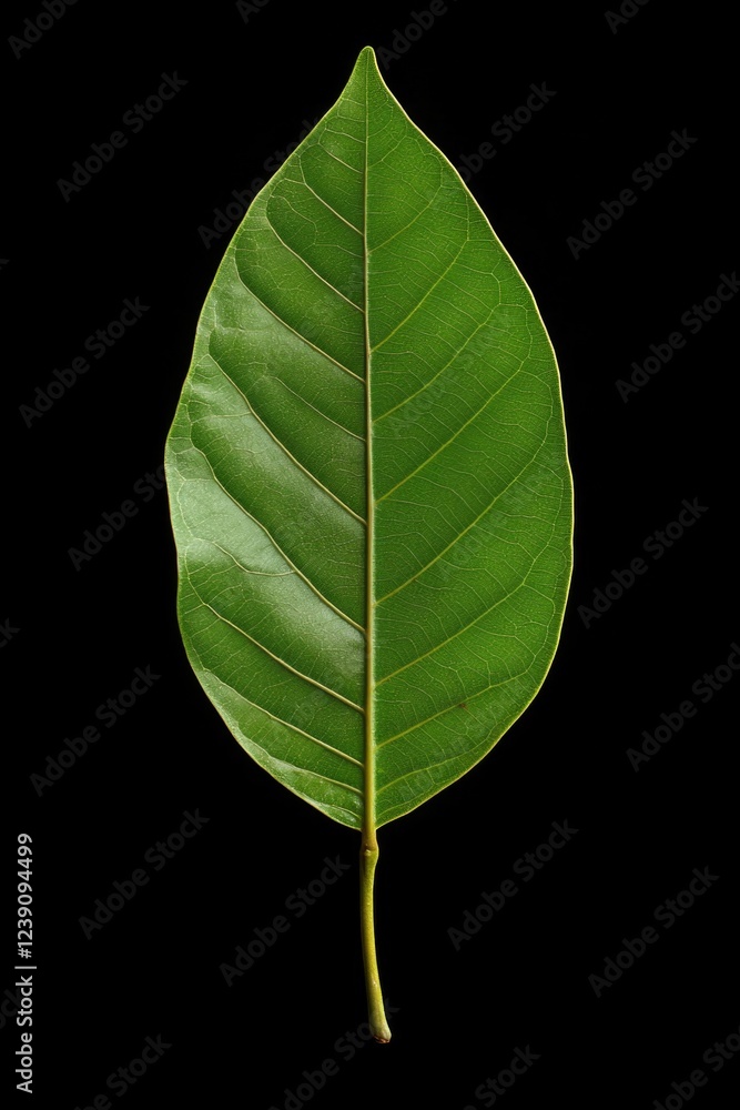 Obraz premium Green Leaf isolated on black
